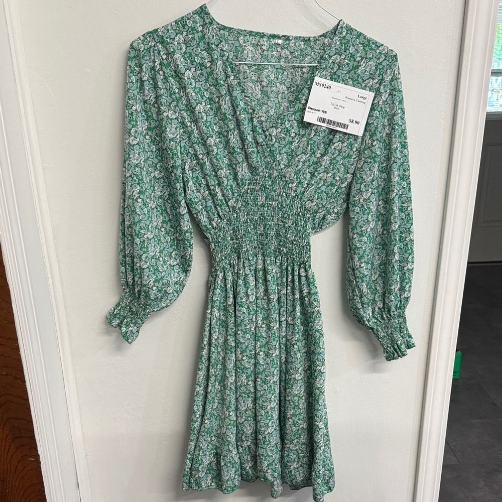 Green Floral Women's Dress